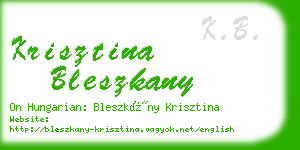 krisztina bleszkany business card